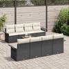 9 Piece Garden Sofa Set with Cushions Black Poly Rattan