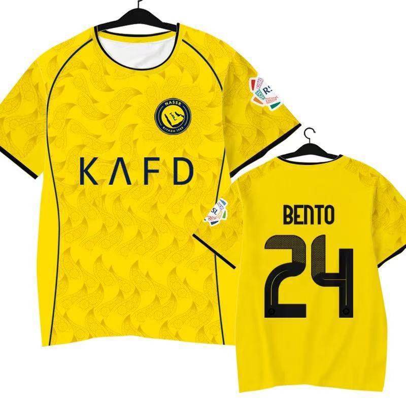Saison 25-26 Riyadh victoire équipe C Ronaldo maillot de football séchage rapide manches courtes tendance et confortable T-shirt pour homme à manches courtes