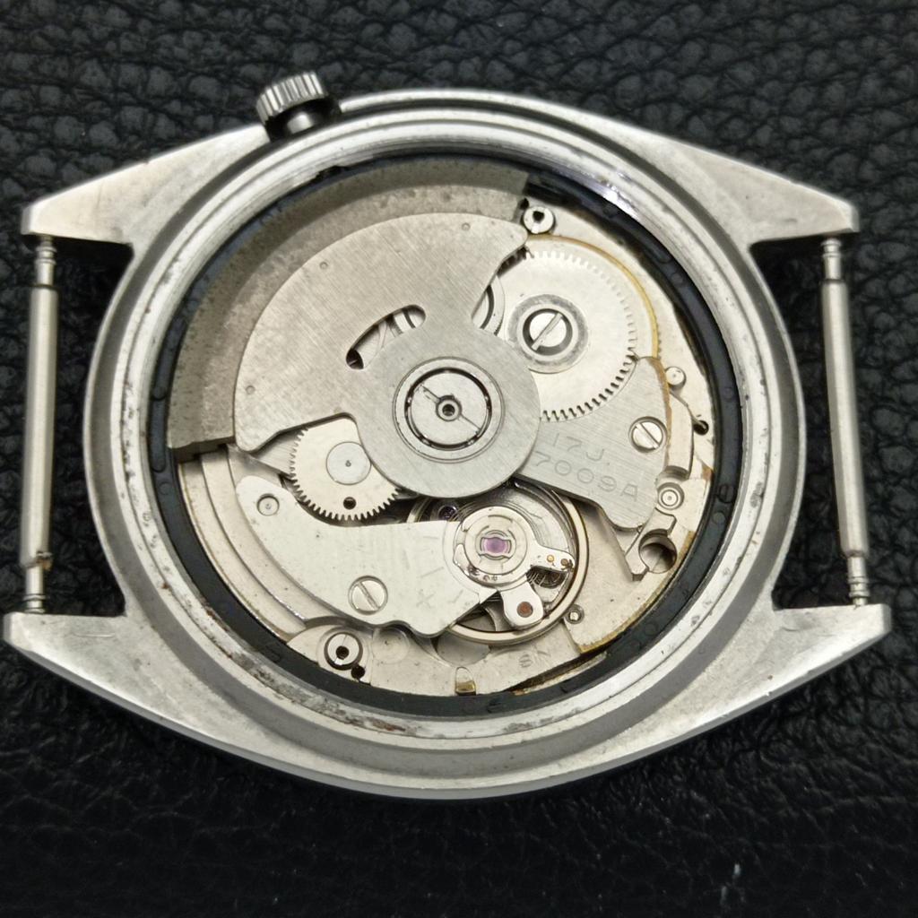 AUTOMATIC 7009A VINTAGE SEIKO 5 JAPAN MENS GOLDEN COLOR DIAL WATCH A701665-5 R206c-a701665