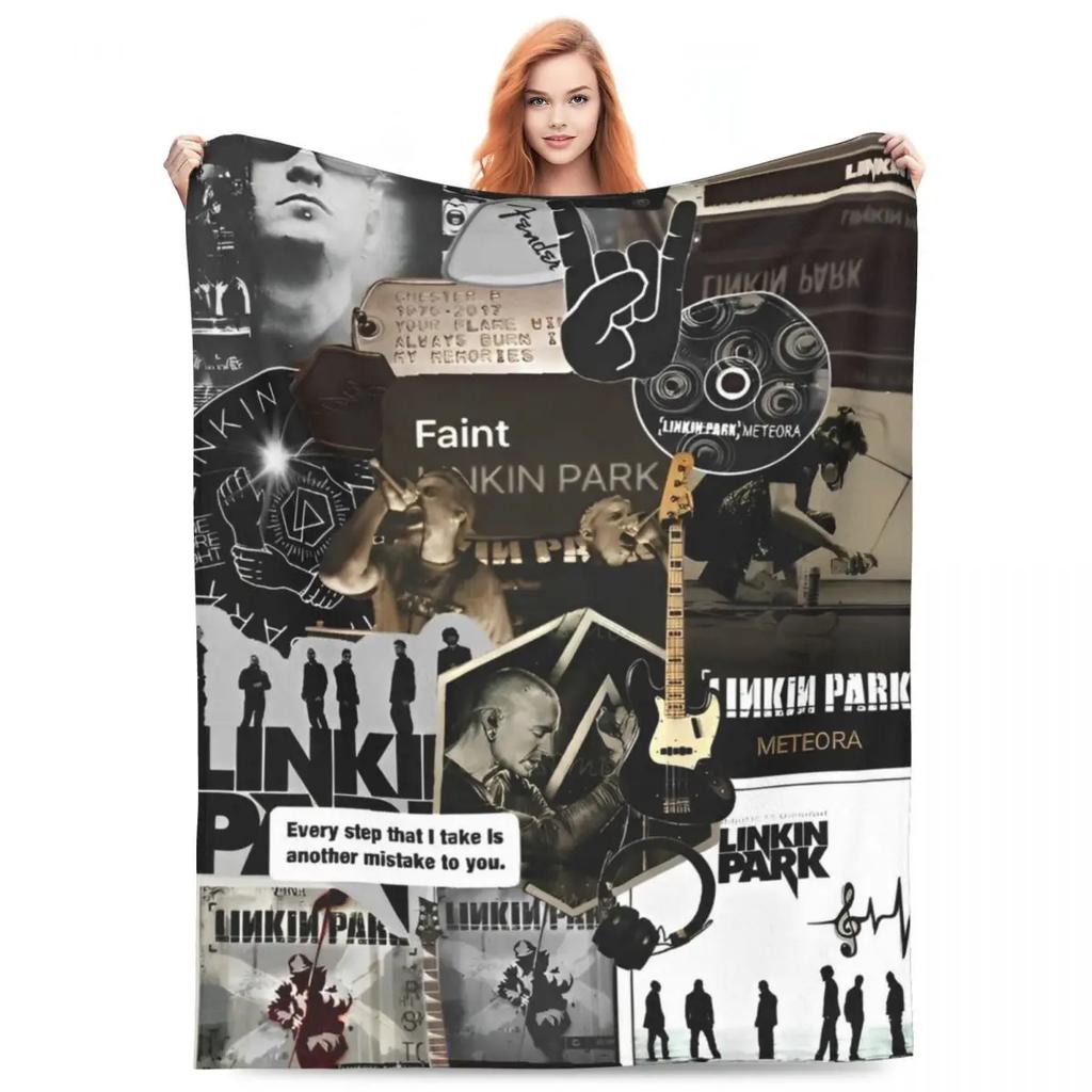 L-Linkin Rock Park Blanket Cover Fleece Super Warm Throw Blankets for Home Couch Bedroom Quilt