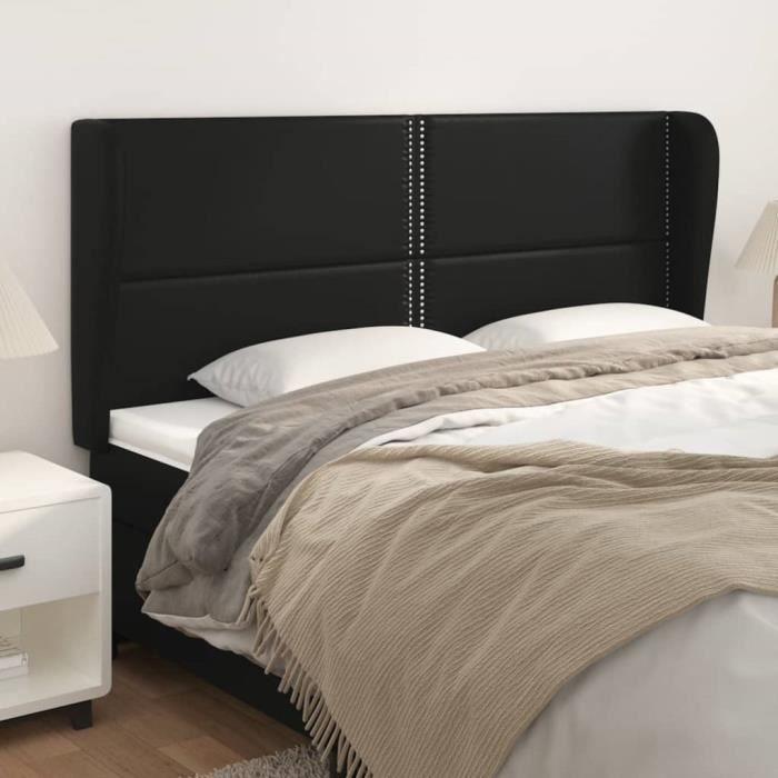 VidaXL Tête de lit avec oreilles Noir 183x23x118-128 cm Similicuir3117918
