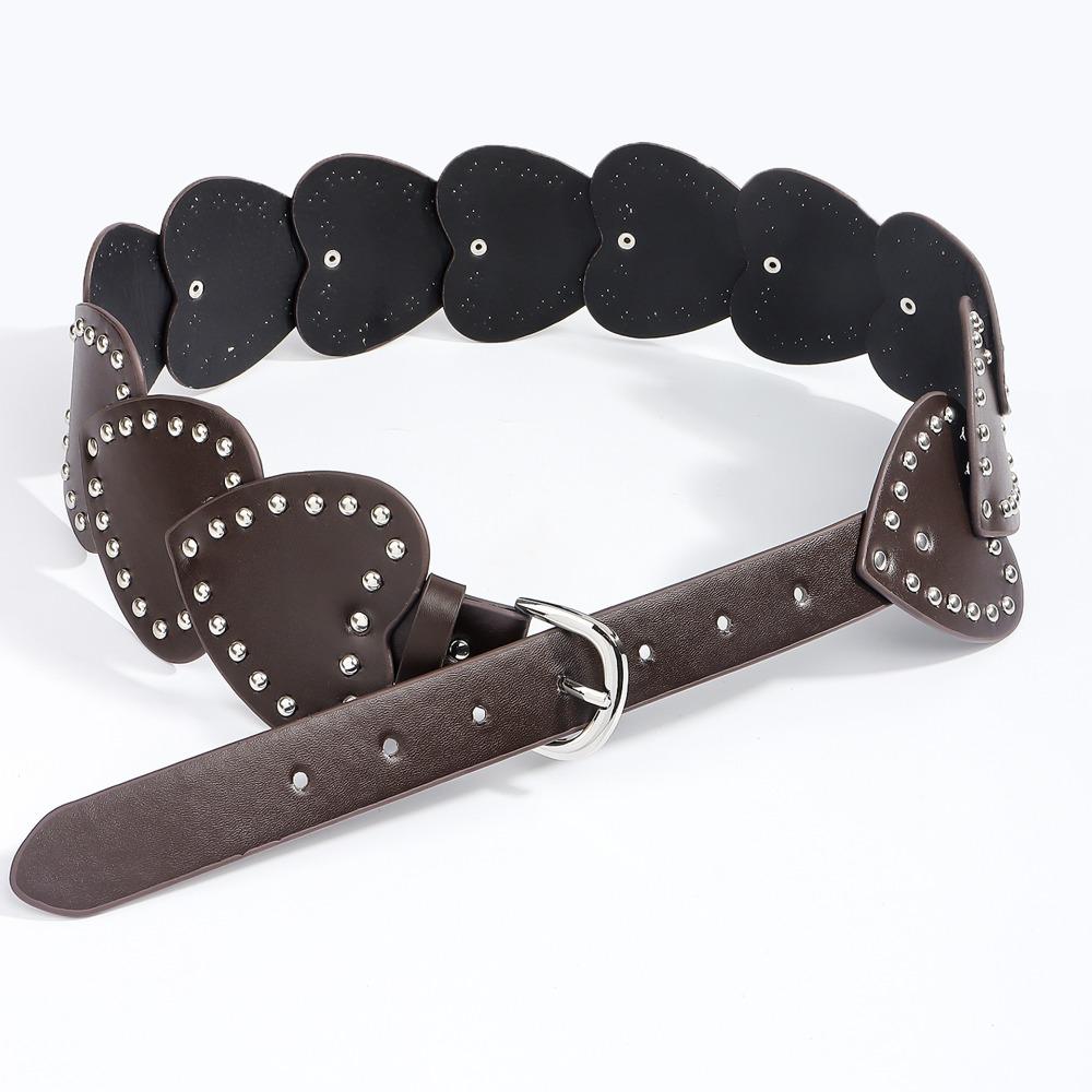 

Love Heart Wide Women s Belt Punk Dress Jeans Belt Vintage Rivet Waist Belt Music Festival