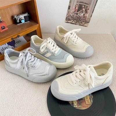 Niszowe retro niemieckie buty treningowe damskie 2025 nowe cienkie buty na platformie jesienne oddychające małe białe buty wszechstronne codzienne buty sportowe