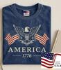 America 1776 Shirt USA 250th Anniversary Patriotic Vintage Style Graphic Tee Unisex T-Shirt