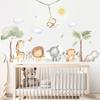 Cartoon Niedlich Löwe Elefant Giraffe Baum Wald Tiere Wandaufkleber für Schlafzimmer Wohnzimmer Kinderzimmer Dekoration Wanddekal
