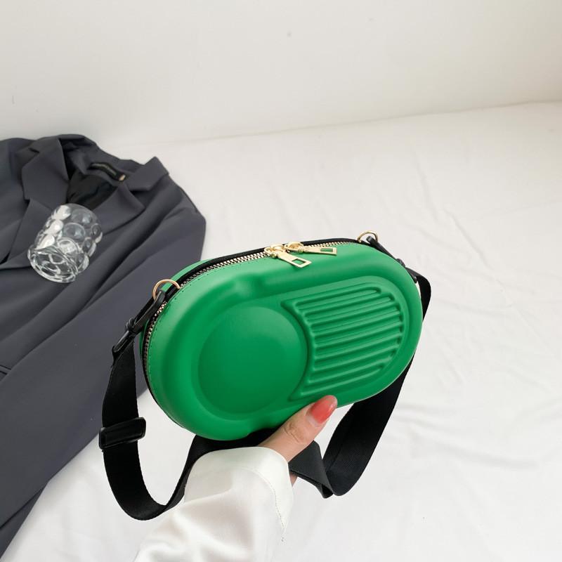 Уличный стиль овальная сумка кроссбоди из искусственной кожи со стильной строчкой для женщин зелёный