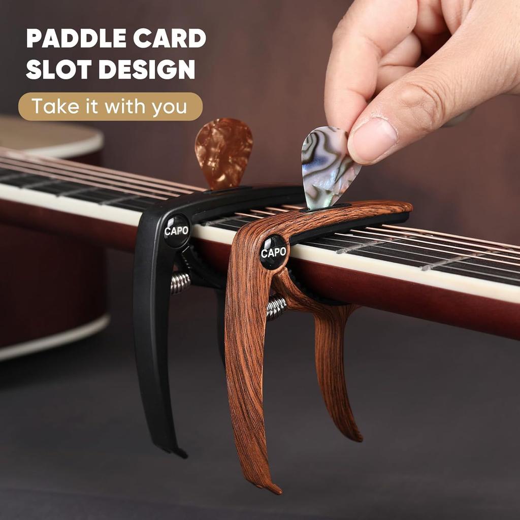 3-in-1 Guitar Capo Tuner Transposition Clamp Metal Electric Guitar Capo