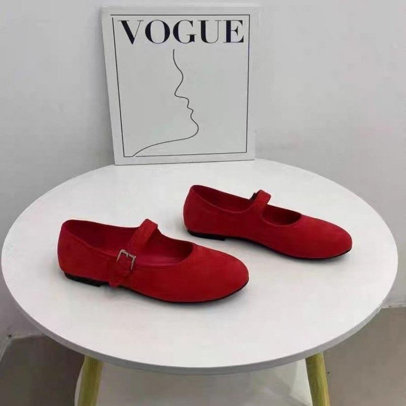 Retro one-word buckle Mary Jane shoes for women to wear new shallow ballet shoes