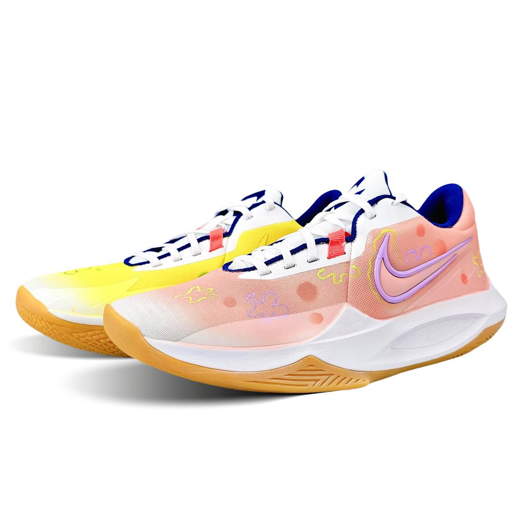 Nike Precision 6 Abrasion Resistant Low top Basketball Shoes Men's Pink Yellow HV1796-141(team1053-CBOX)