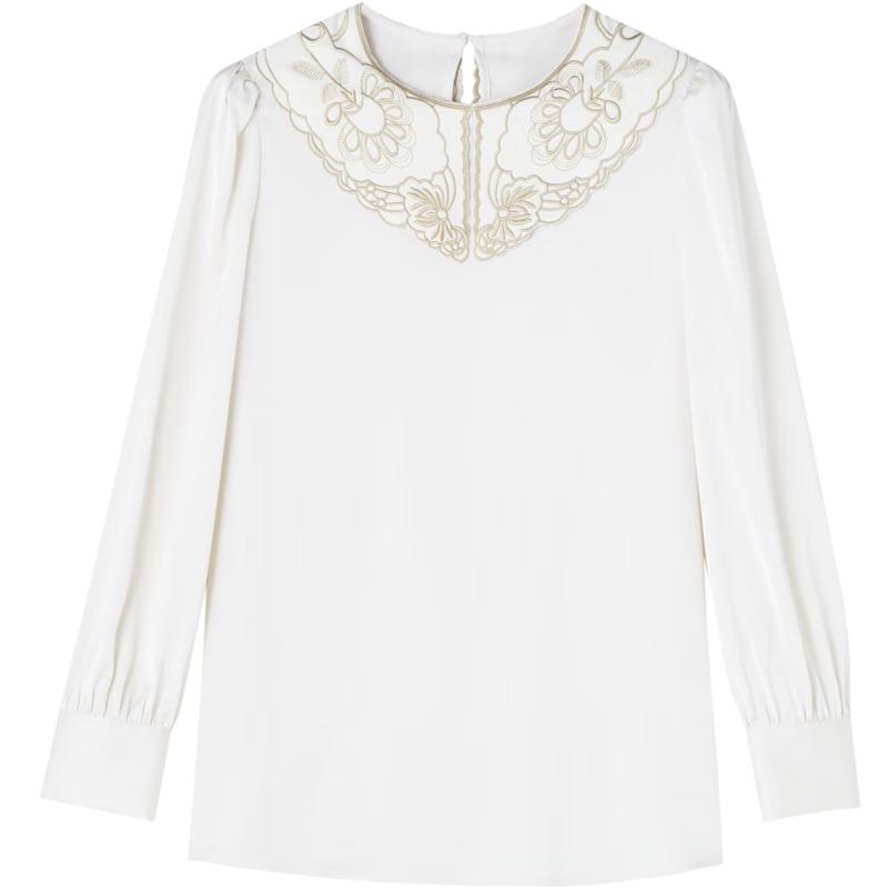 

Women s Embroidered Puff Sleeve Blouse S