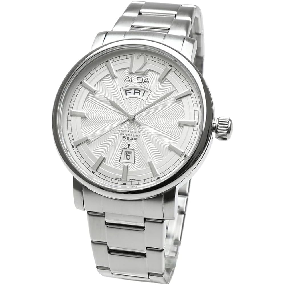 

Seiko Alba Men s Analog Watch AV3179X1 Stainless Steel Day-Date Calendar Silver Quartz Bracelet