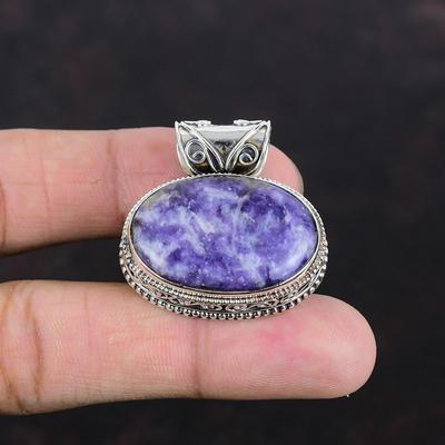Lepidolite Pendant Vintage Pendant Genuine Gemstone Jewelry 925 Sterling Silver Pendant Dainty Jewelry Gifts For Him Handmade Unique Pendant