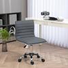 Armless Desk Task Chair Faux Leather Mid-back Computer Office Chair with Adjustable Seat Height