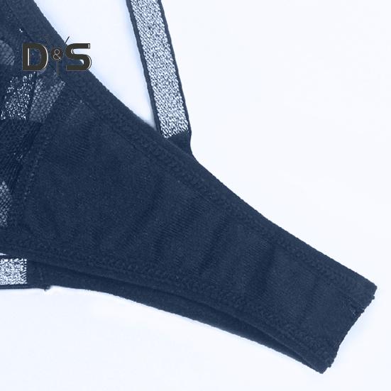 Sexy Women G string Thong Low Waist See through Sheer Hollow Floral Lace Rhinestone Straps Breathable Soft Ladies Underwear Brief Panties