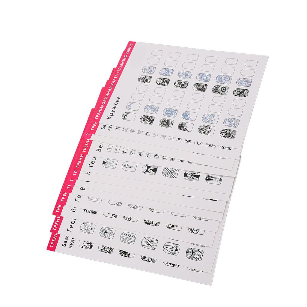 Nail Training Mat Stereograph Washable Reusable Multi Nail Shapes 12 Modes Nail Art Practice Sheet for Nail Artist