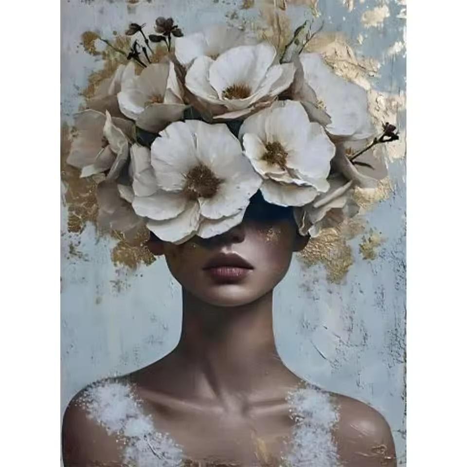 

Цветы Голова Искусство Женский Портрет Холст Картина Современное Искусство Стен Женский Портрет Постеры и Принты Гостиная Домашний Декор 21cm×30cm NoFrame