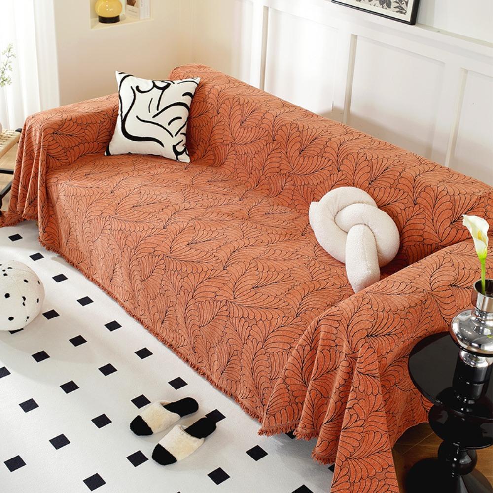 Chenille Sofa Cover Simple Elegant One Piece Couch Slipcover All Season Universal Full Coverage Sofa Protector