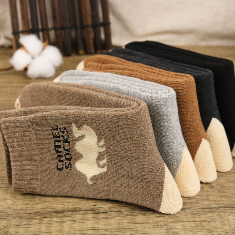 Winter Thickened Socks Men's Autumn and Winter Wool Socks Men's Towel Socks Men's Plus Velvet Warm Socks 5 Pairs