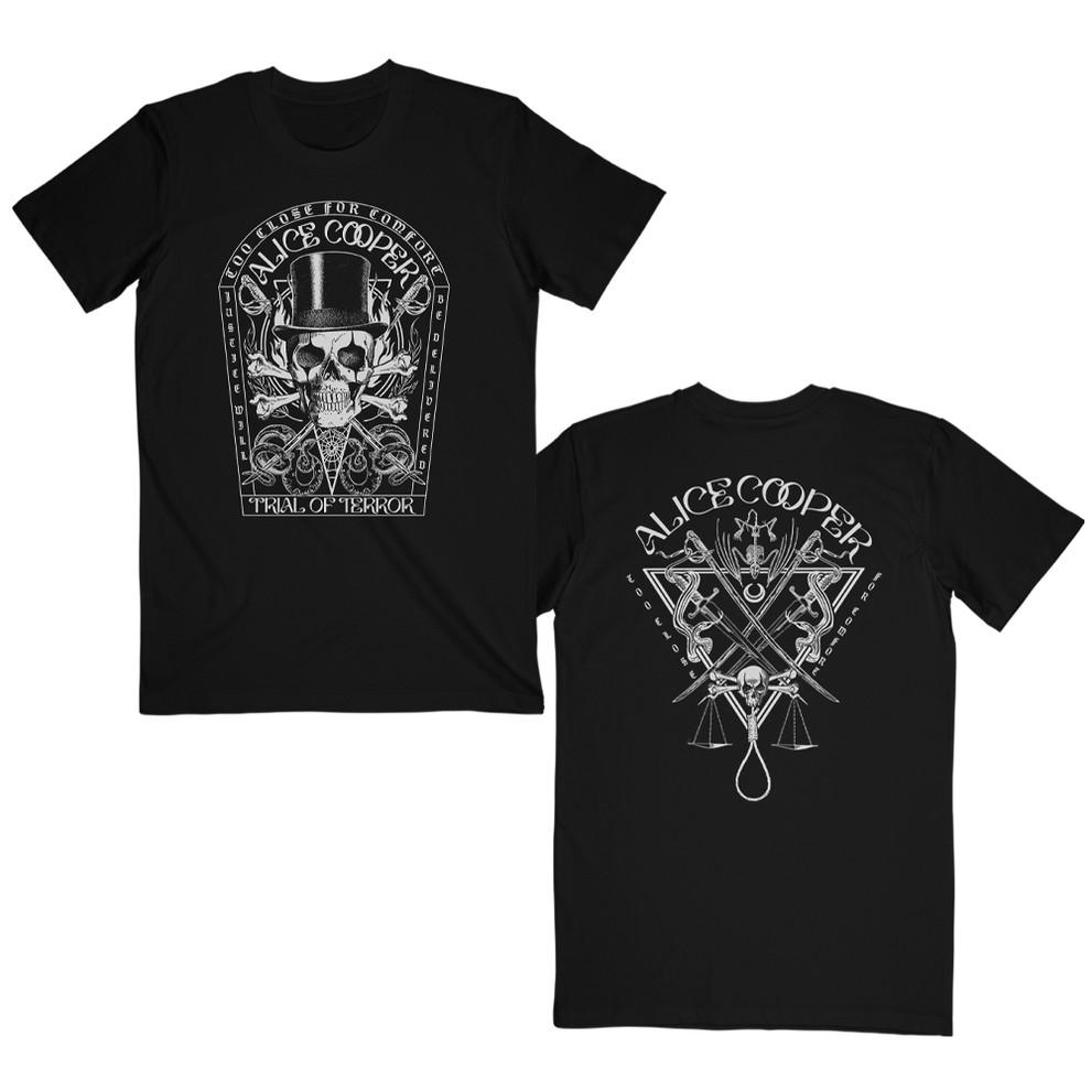 

Alice Cooper Trial of Terror T-shirt Unisex Reprint Heavy Cotton All Size Unisex T-Shirt S