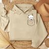 Matching Bubu Dudu Bear Pocket Couple Hoodies Anniversary Gift Clothing Cute Daily Life Fall Winter Men Women