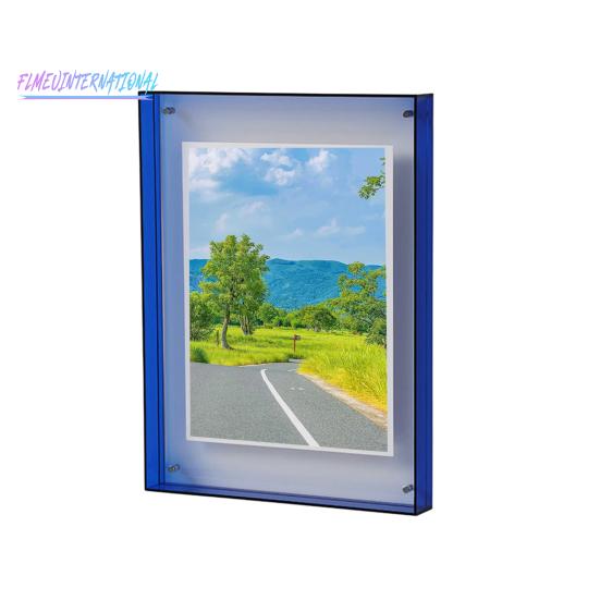 Photo Frame Vibrant Floating Acrylic Picture Frame - Desk Wall Art Frame for Gallery Home Office Decoration