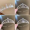 Crystal Rhinestone Bridal Tiara Micro Pave Zircon Crystal Crown Crowns Headpiece  Bridal Party