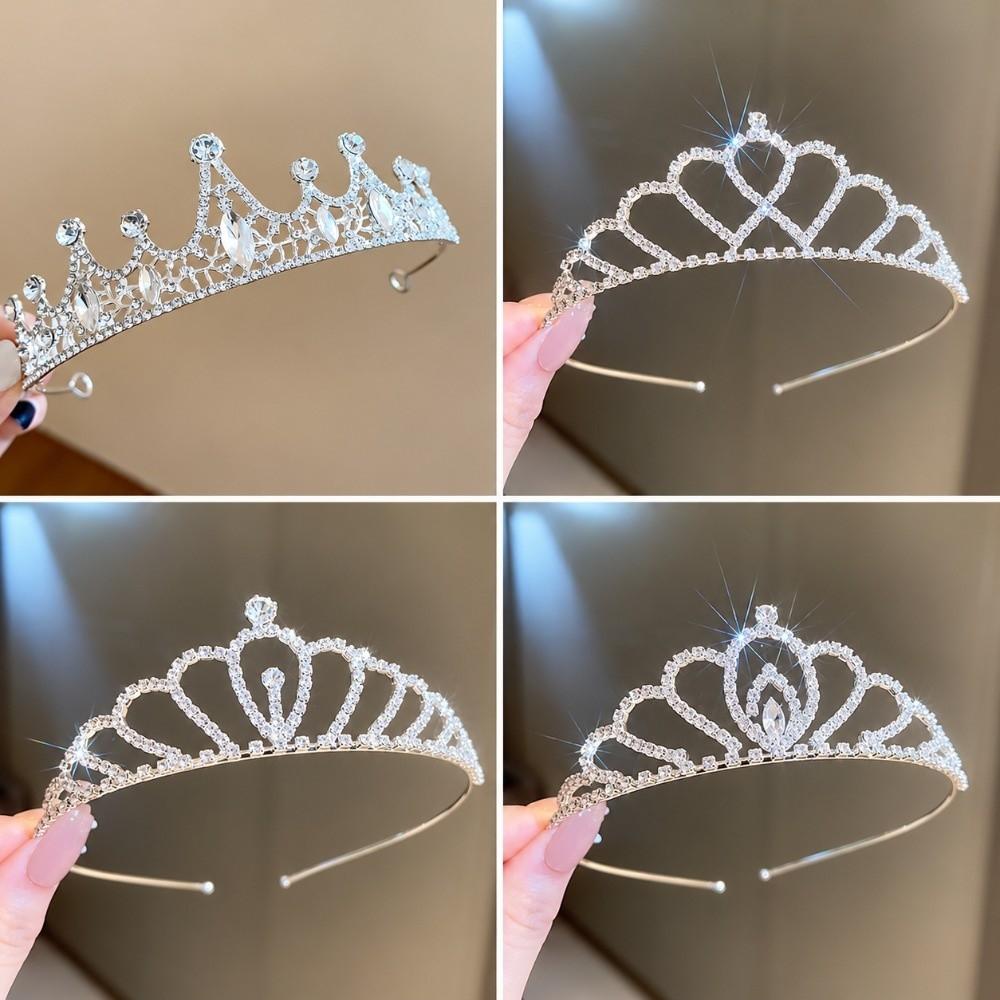 Crystal Rhinestone Bridal Tiara Micro Pave Zircon Crystal Crown Crowns Headpiece Bridal Party