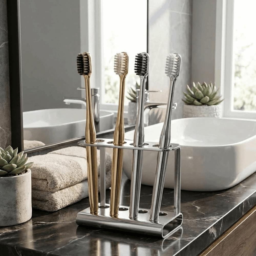 Gold Silver Dental Brushes Luxury Adult Tooth Brush Oral Care Manual Toothbrush Family Oral Care