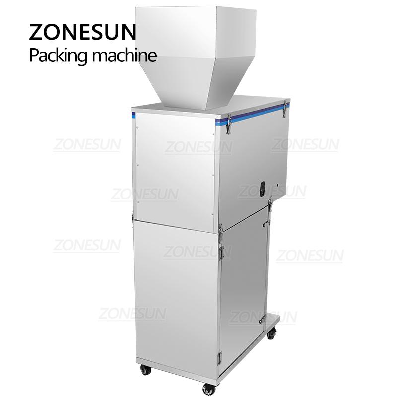 ZONESUN Semi-automatic Granule Packing Machine Powder Filler Tea Food Grain Filling Weighing Machine