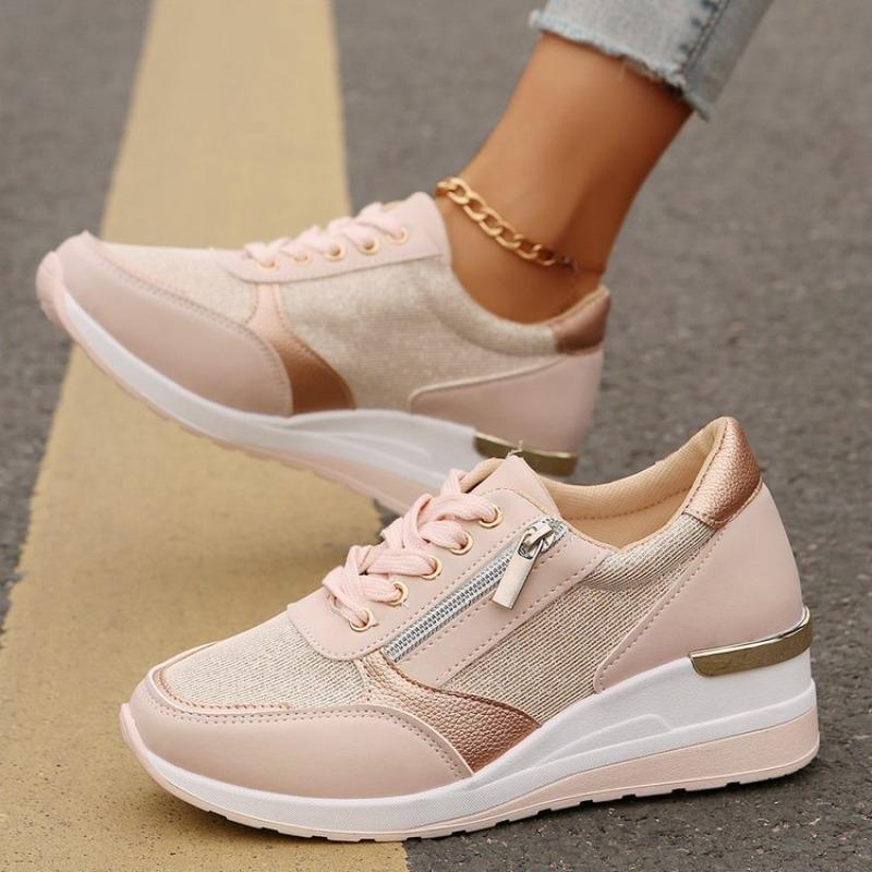 Women's Spring Wedge Casual Sports Shoes, Fashionable Versatile Comfortable Footwear, Available In Large Sizes.