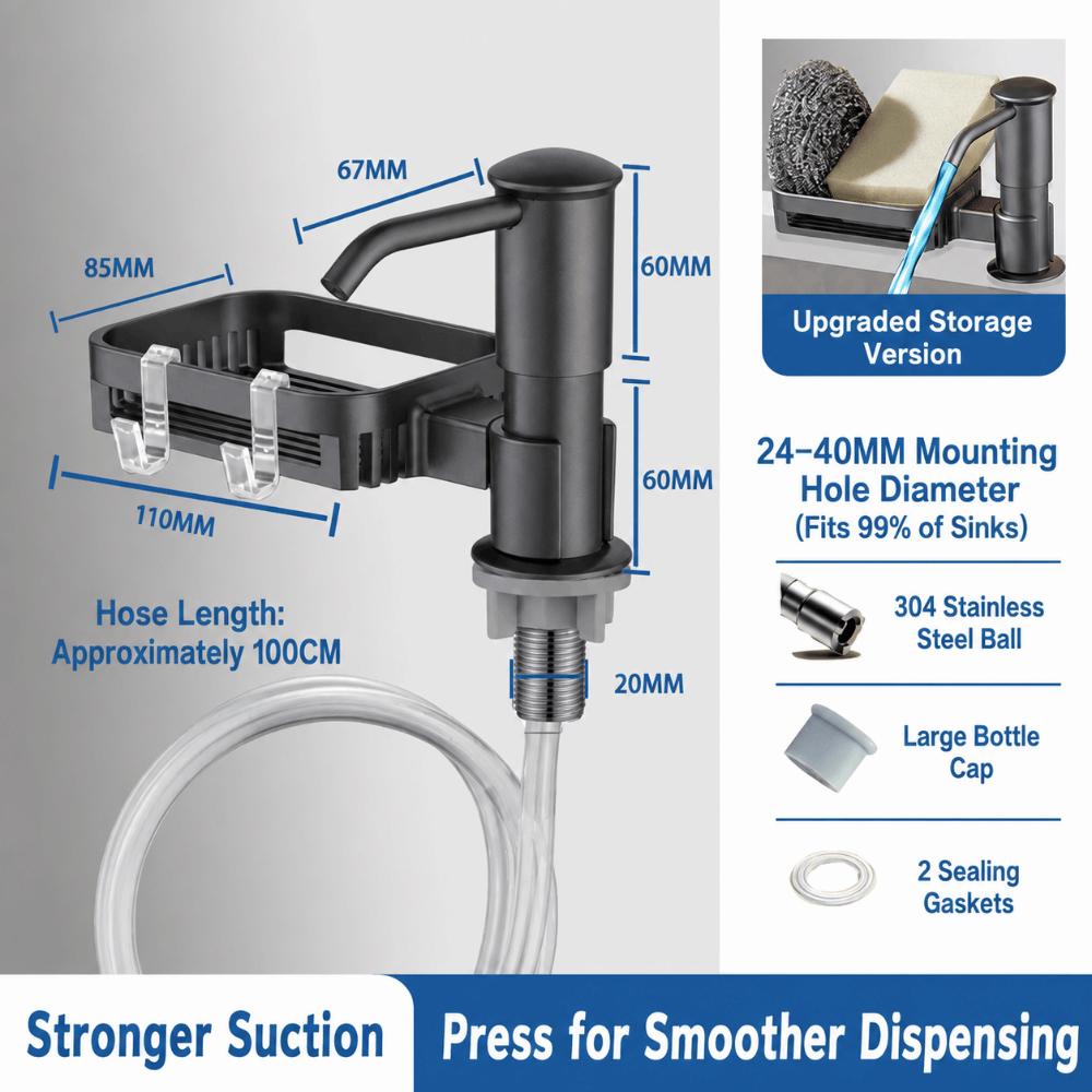 Aluminum Sink Soap Dispenser Extension Tube Countertop Soap Dispenser Kitchen