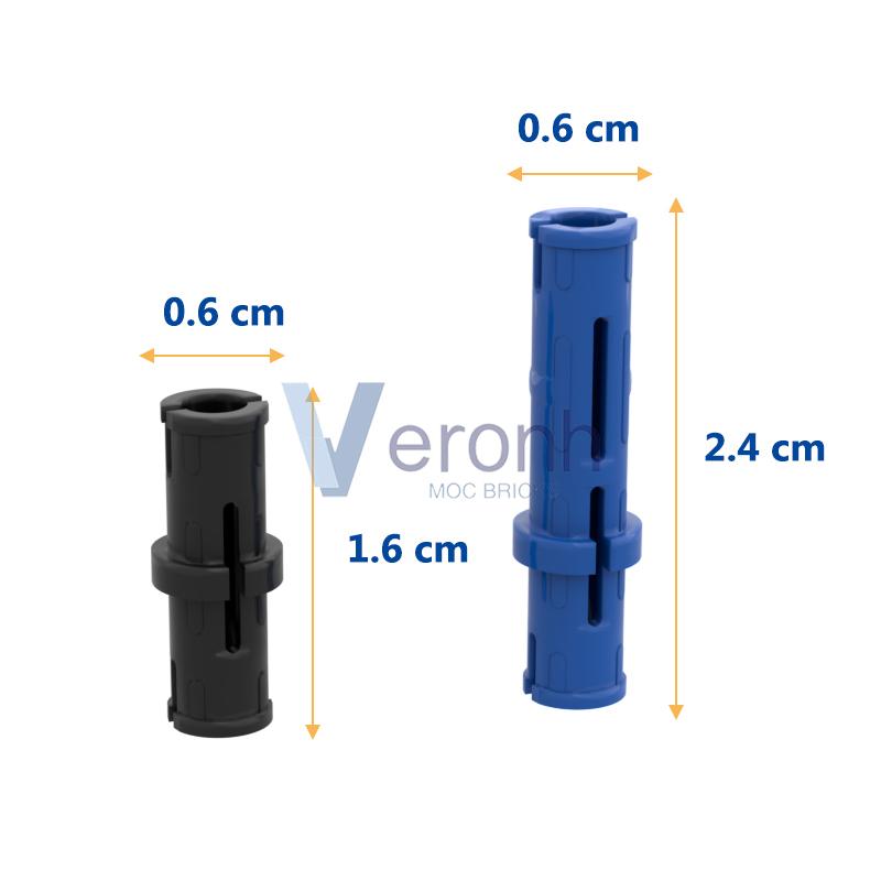 200 PCS Technical 2L 3L Pin with Friction Ridges 2780 6558 Brick Compatible All Brand High-Tech Building Block MOC Replace Parts