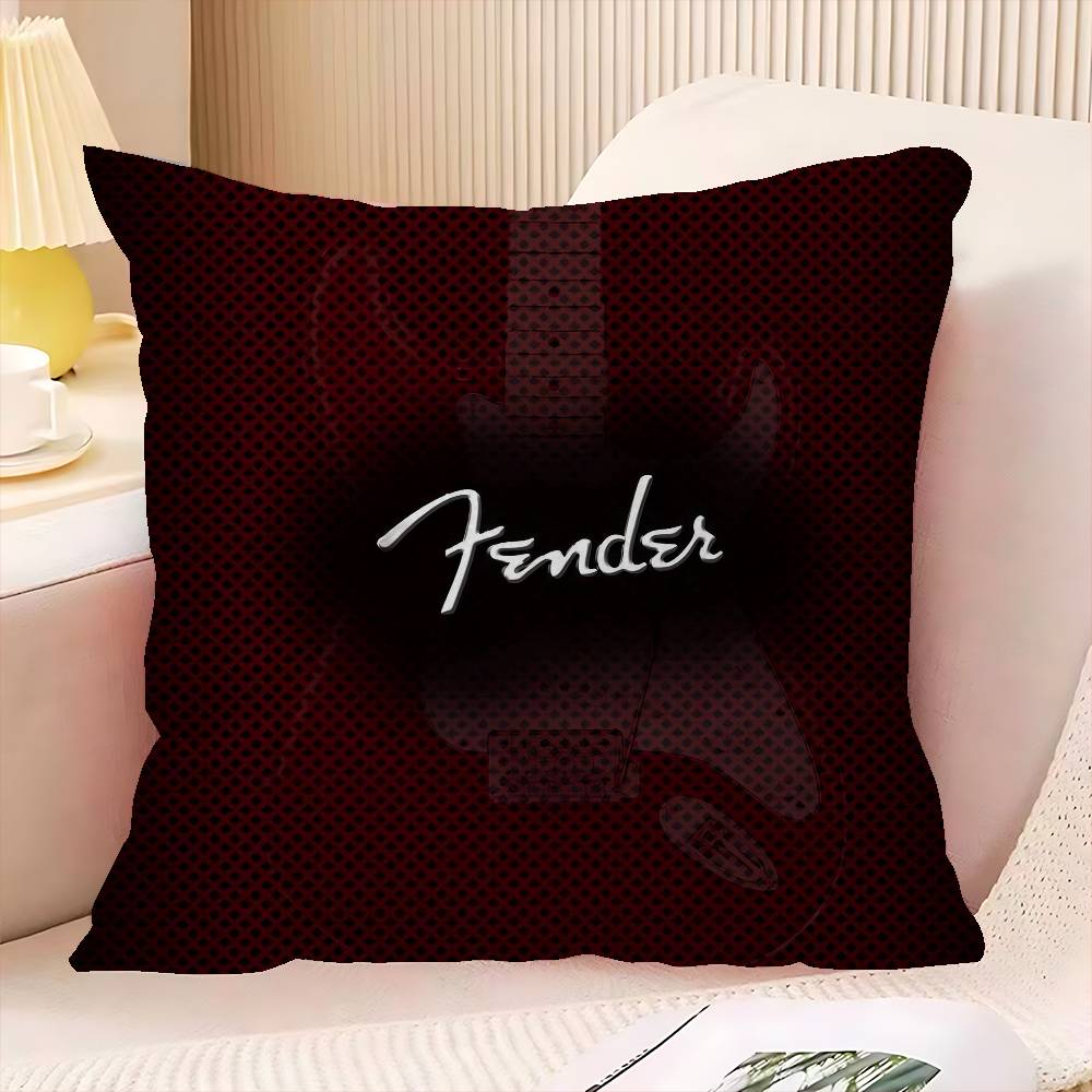 Cool F-Fender G-Guitar Cushion Cover Inches Farmhouse Decor Home Throw Pillow Covers For Couch Decorations