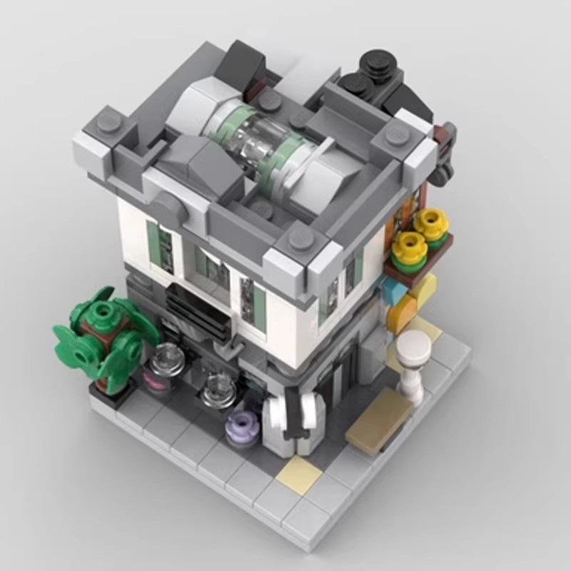MOC Mini City Street View Brick Bank Puzzle Assembly Compatible Building Block Model Toy