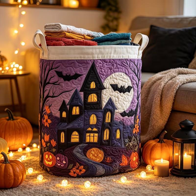 Halloween Quilted Cotton Laundry Basket Storage Organizer Home