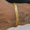 Braccialetti Piatto a Maglia Cuban Dorati per Uomo, Braccialetto Trendy a Maglie in Acciaio Inossidabile, Gioielli Classici Punk Regali