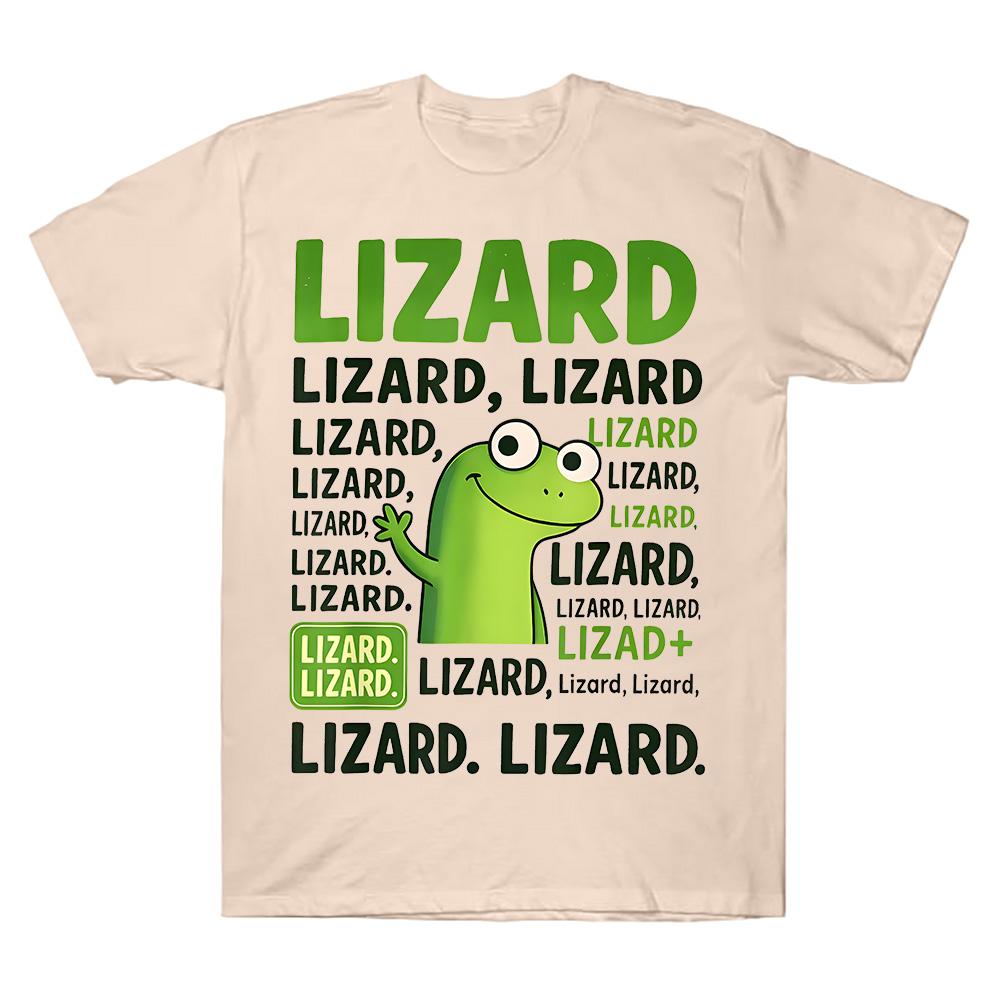 Lizard Meme T Shirts Viral Meme Lizard Cartoon Print Clothing Funny Meme Lizard Cotton Comfortable Tees Trendy Unisex T-shirts