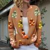 Women's Halloween Knit Button Front Cardigan Sweater for Festive Occasions