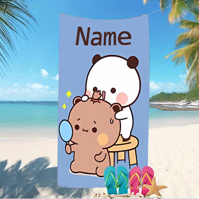 Customizable personalized beach towels Bubu and Dudu themed designs.Suitable for the beach, yoga, sports;ideal as beach accessories