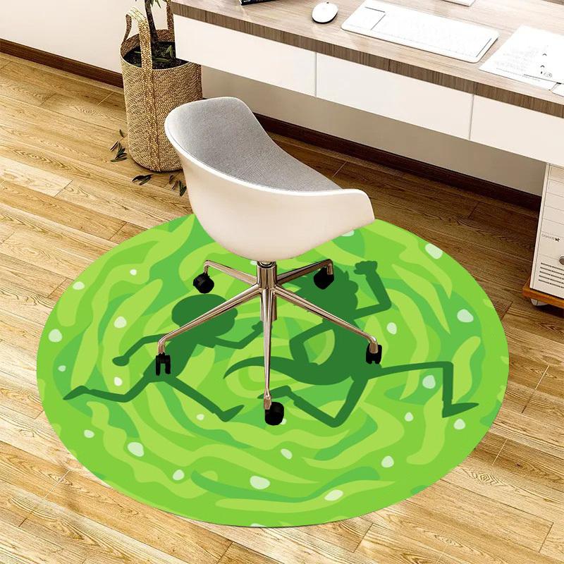 1pz Tappeto Rotondo Corsa Rick e Morty, Realizzato in Poliestere, Perfetto per Decorare Sedie da Ufficio, Soggiorni, Un Tappeto Decorativo Vivace