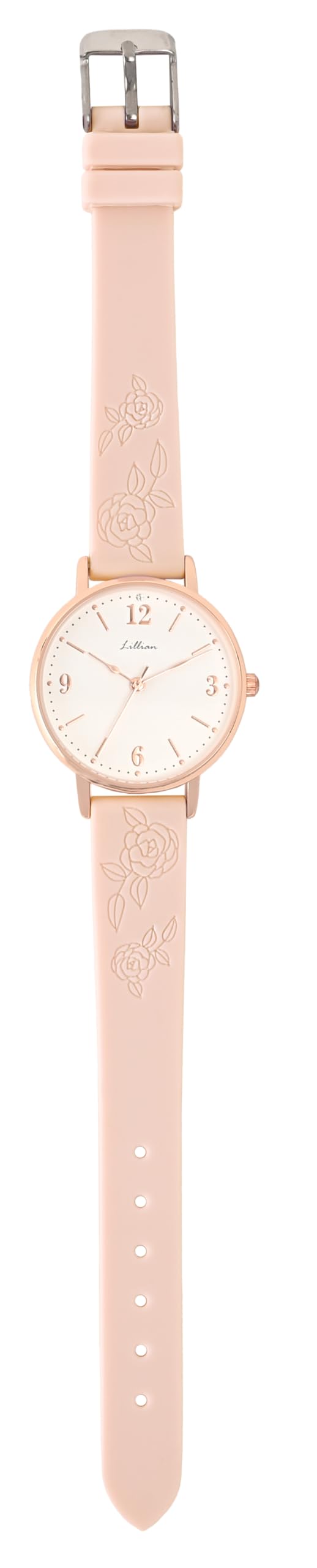 

Watch Analog Silicone Belt Flower Embossed Rose Pattern Sail Pink [Fieldwork] Women s JN043-2