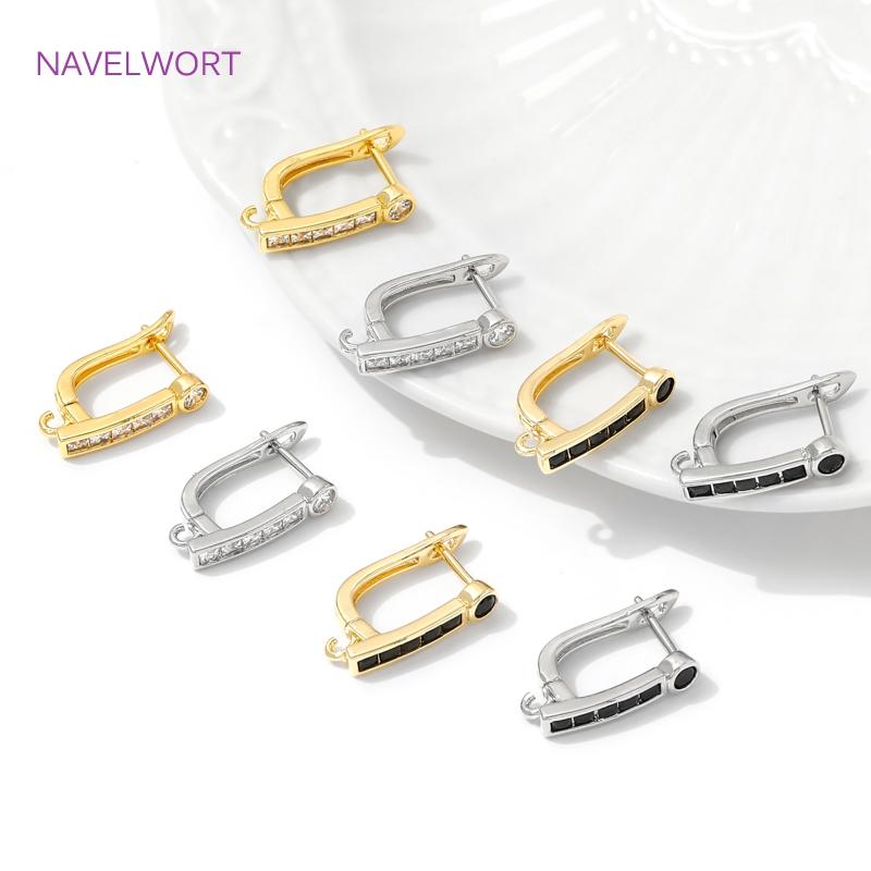 18K Gold Plated Earwires Earring Hooks For Jewelry Making,Brass Earring Fixtures,Fasteners For Earrings,DIY Earring Accessories