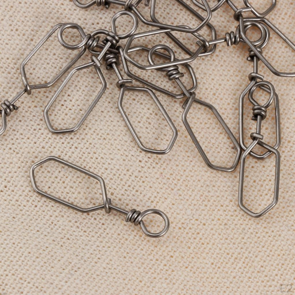 20 Pieces Fishing Reels Swivel Hook Snap Connector 2 # 4 6 8 10