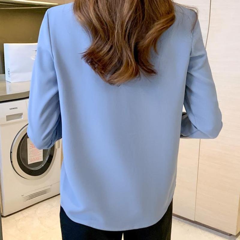 Cămașă din șifon pentru femei Cămașă de primăvară și toamnă pentru femei Top cu mâneci lungi Cămașă la modă