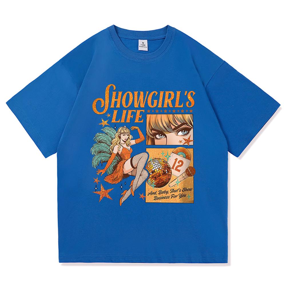 New Album The Life of A Showgirl T Shirt Fashion UnisexWomen Aesthetic TS TShirt Unisex High Quality Vintage Cotton Tees Shirts