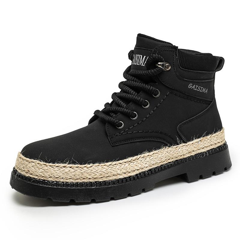 

Осень-зима Модные зеленые мужские рабочие ботинки Удобные ботинки на платформе Повседневные мужские ботинки на шнуровке Ботильоны для мужчин Botas Para Hombre 39