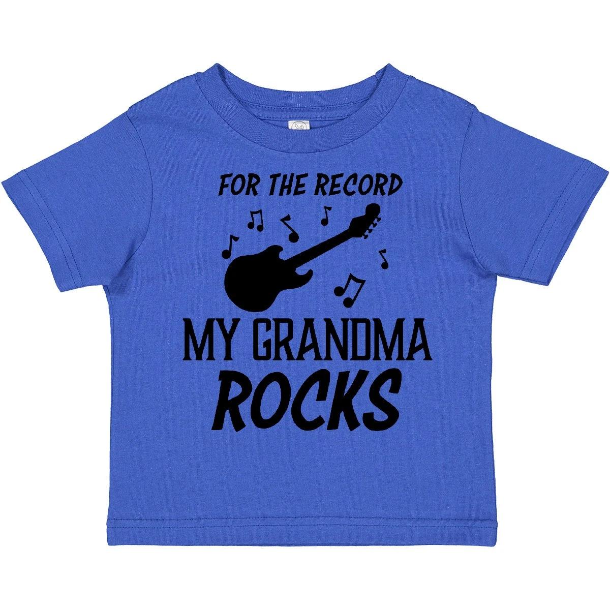 Inktastic For The Record My Grandma Rocks Toddler T-Shirt Family Grandmother Fun 150