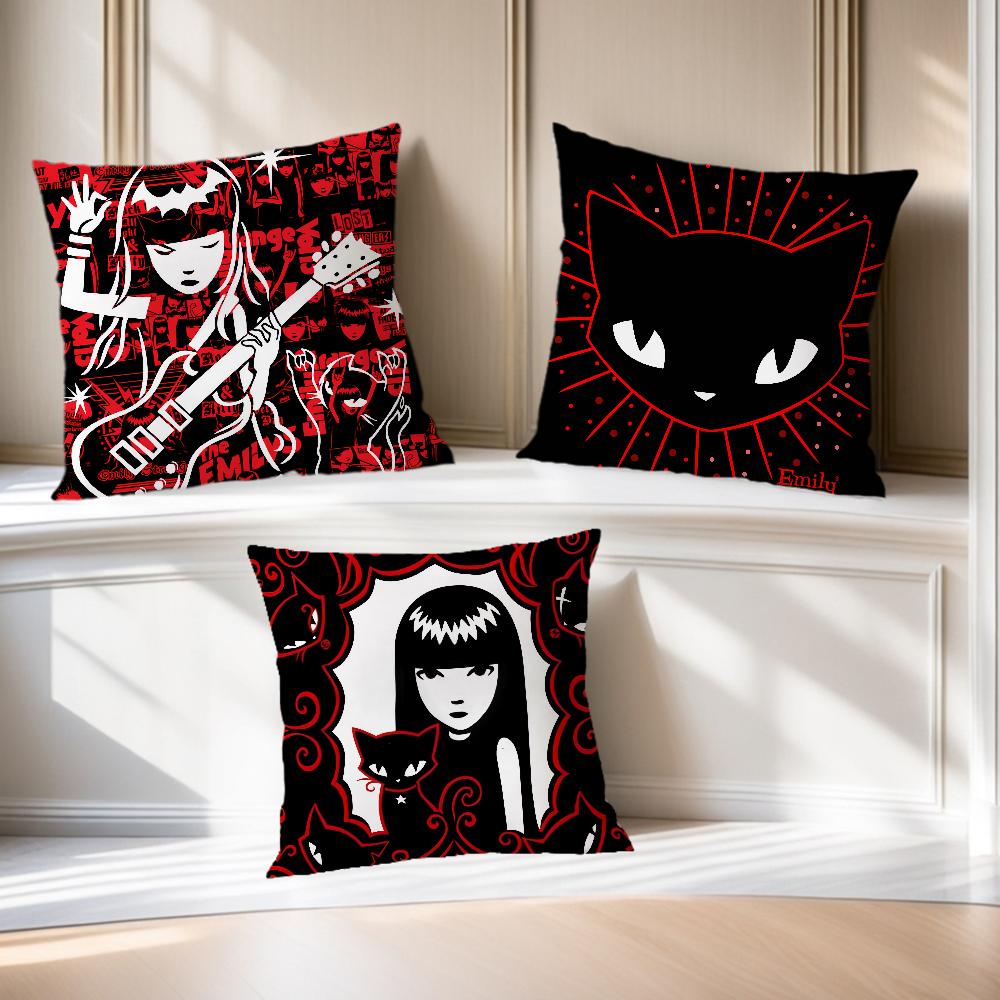 soft Comfortable Pillow Case Cartoon for Sofa Living E-Emily Room The Home Strange office Decor Cool Protective Covers