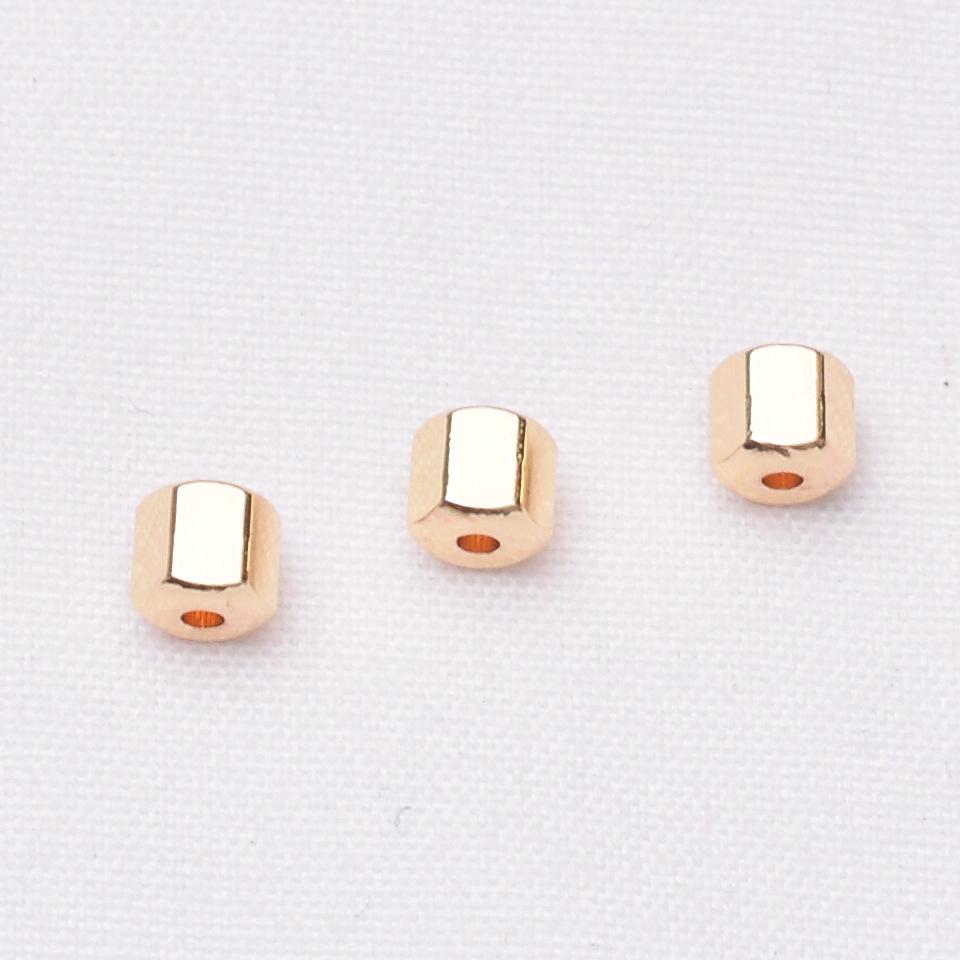 18K Goldplattierte Zylinder-Abstandsperlen für DIY Schmuck & Accessoires