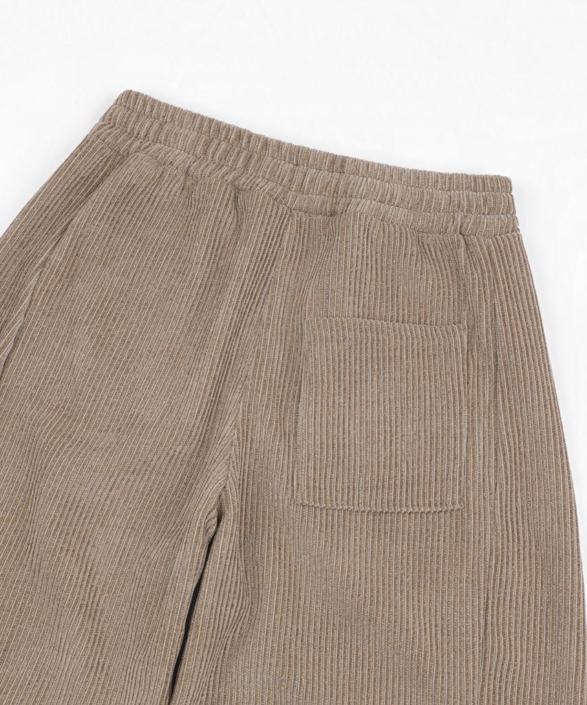 EASY NO EASY Curved Corduroy Pants - Beige
